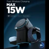 Бездротовий зарядний пристрій Spigen Essential EF223MS 3-in-1 Rotary Magnetic 15W Black with MagSafe (ACH09542)