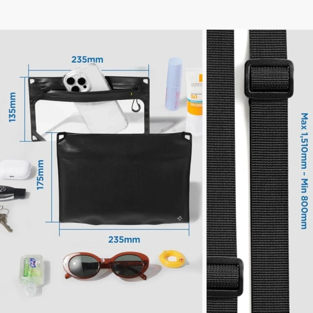 Водонепроницаемый чехол Spigen A640 Universal Waterproof Case CrossBag Black (AMP09746)