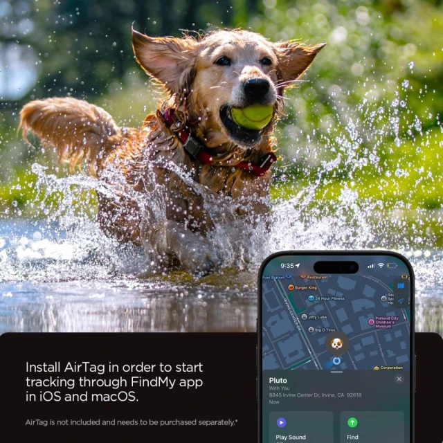 Тримач Spigen Tough Armor Pet Collar для AirTag 2 | 1 Black (ACS09780)