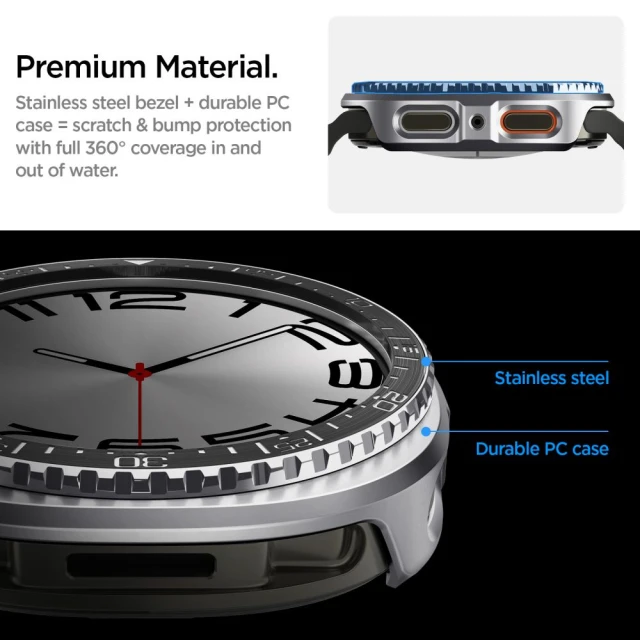Чохол Spigen Bezel Tune Pro Diver для Samsung Galaxy Watch 8 44 mm Black (ACS10010)