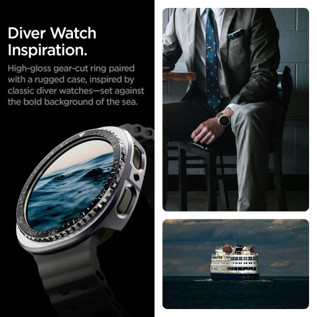 Чохол Spigen Bezel Tune Pro Diver для Samsung Galaxy Watch 8 44 mm Black (ACS10010)