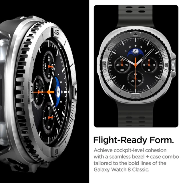 Чохол Spigen Bezel Tune Pro Pilot для Samsung Galaxy Watch 8 Classic 46 mm Silver (ACS10017)