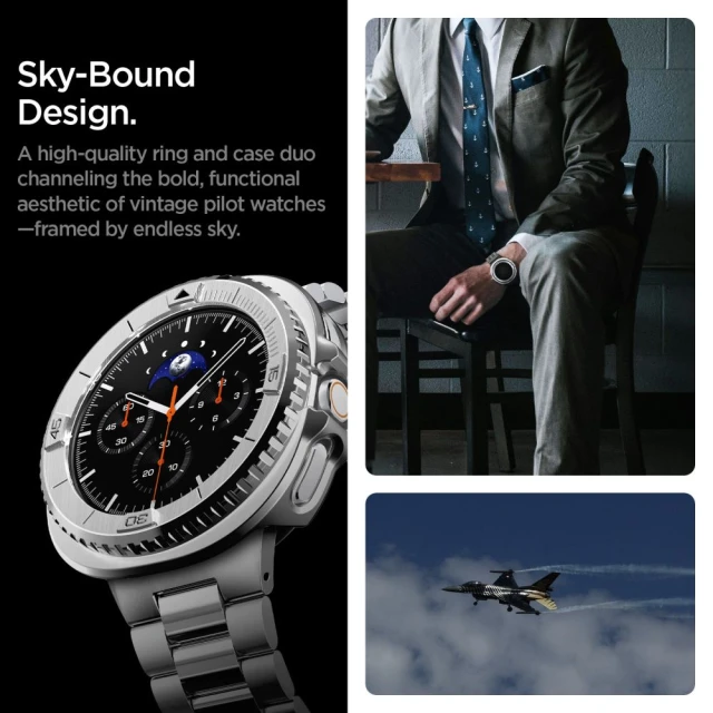 Чохол Spigen Bezel Tune Pro Pilot для Samsung Galaxy Watch 8 Classic 46 mm Silver (ACS10017)