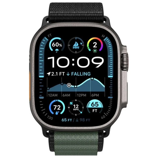 Ремінець Spigen WBF1 для Apple Watch 49 | 46 | 45 | 44 mm Black Green (AMP10223)
