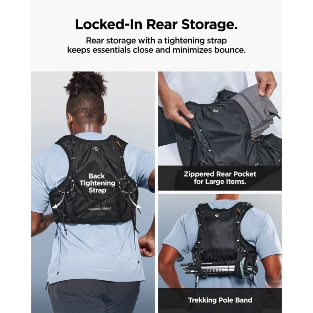 Беговой жилет Spigen Dynamic Shield Running Vest Active (M-L) + Soft Flask Black (AMP10224)