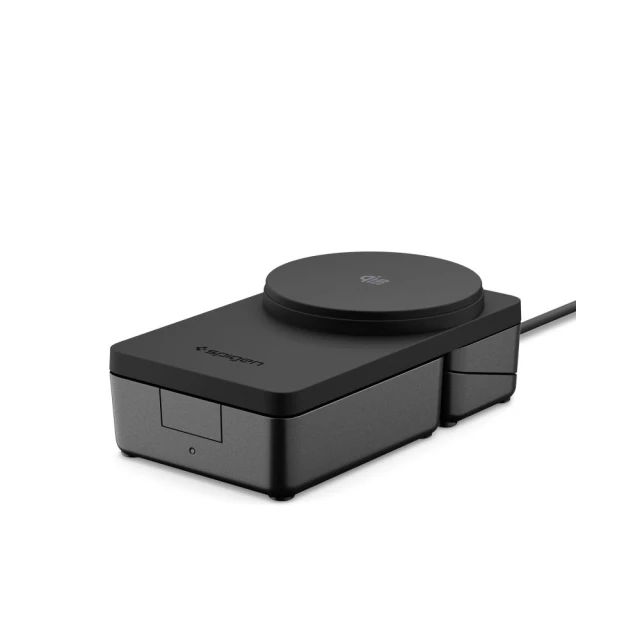 Бездротова зарядка Spigen Essential 3in1 Magnetic 25W Qi2.2 Black with MagSafe (ACH10398)