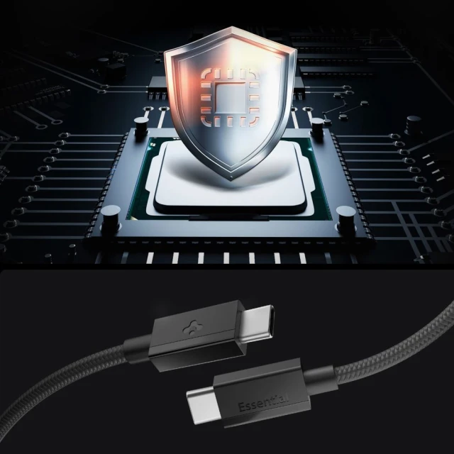 Кабель Spigen Essential Type-C 60W 150cm Black (ACA10417)