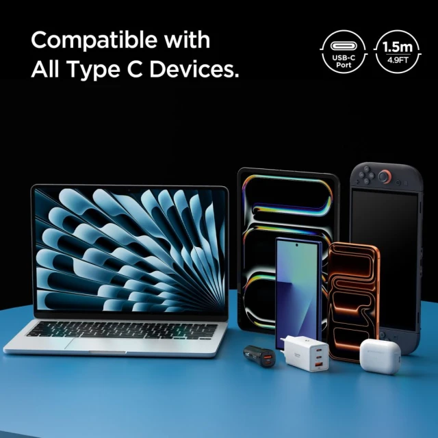 Кабель Spigen Essential Type-C 60W 150cm Gunmetal (ACA10418)
