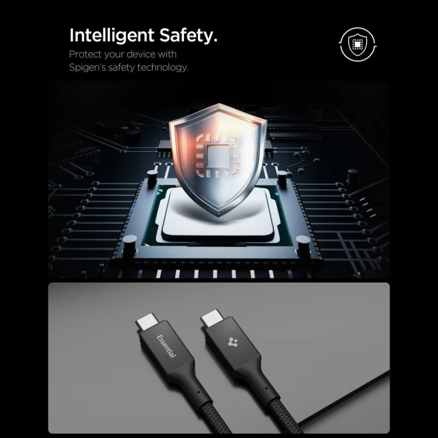 Кабель Spigen EB24015CC Essential Type-C Cable 240W 150cm Black (ACA10423)
