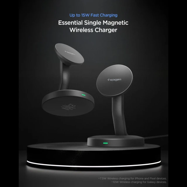 Бездротовий зарядний пристрій Spigen Essential Magnetic 15W Black with MagSafe (ACH10441)