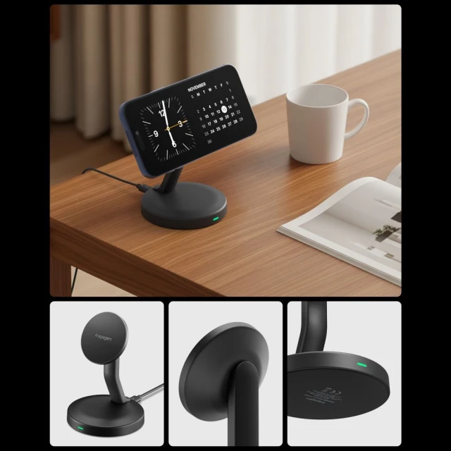 Бездротовий зарядний пристрій Spigen Essential Magnetic 15W Black with MagSafe (ACH10441)