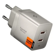 Мережевий зарядний пристрій Spigen EE472EU-GAN Essential 2-Port 47W Natural Titanium (ACH10451)