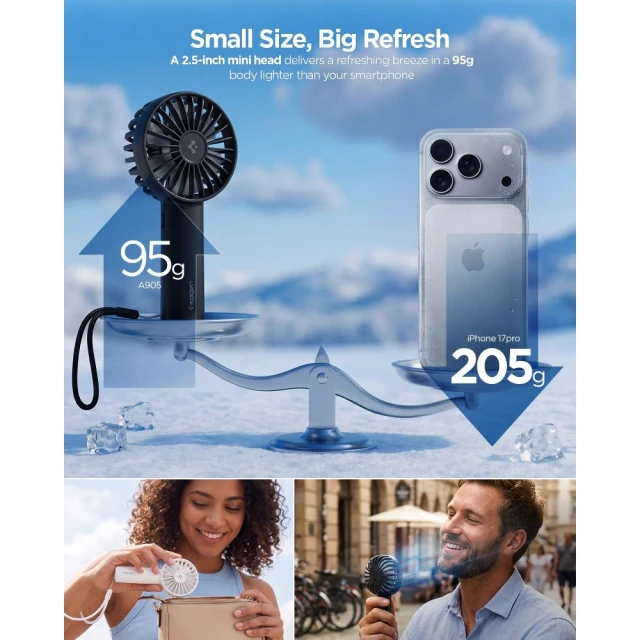 Вентилятор Spigen A905 Mini Portable Handheld Fan Black (AHP10454)