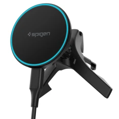 Автотримач з функцією бездротової зарядки Spigen EV15MAQ Essential Magnetic Vent Car Mount 15W Qi2 Black with MagSafe (ACP10513)