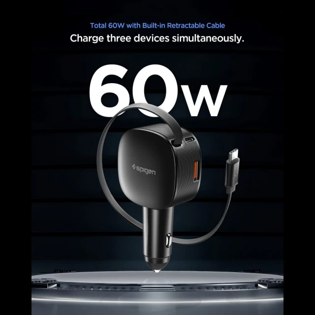 Автомобільний зарядний пристрій Spigen EV603BT Essential Car Charger 60W Black (ACP10515)