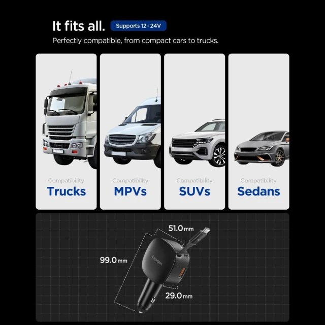 Автомобільний зарядний пристрій Spigen EV603BT Essential Car Charger 60W Black (ACP10515)