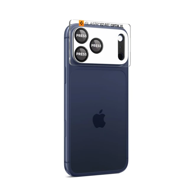 Захисне скло Spigen для камери iPhone 17 Pro Optik Pro XL Glas.TR EZ Fit Camera Protector Black (AGL10644)