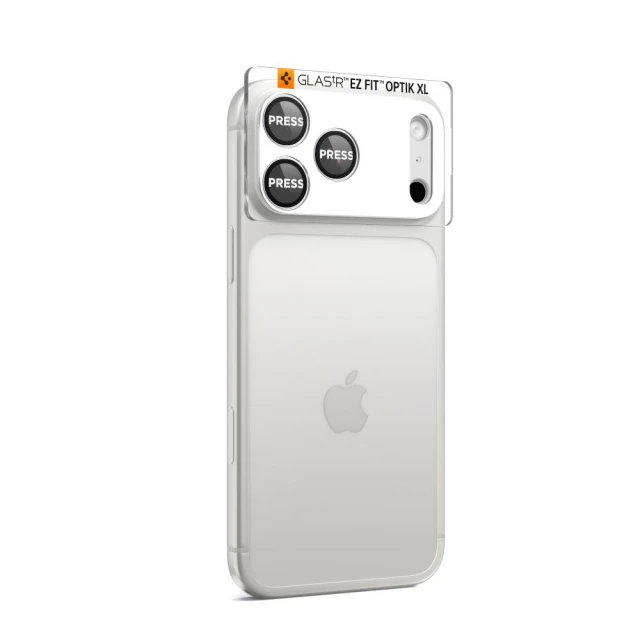 Захисне скло Spigen для камери iPhone 17 Pro Optik Pro XL Glas.TR EZ Fit Camera Protector Silver (AGL10647)