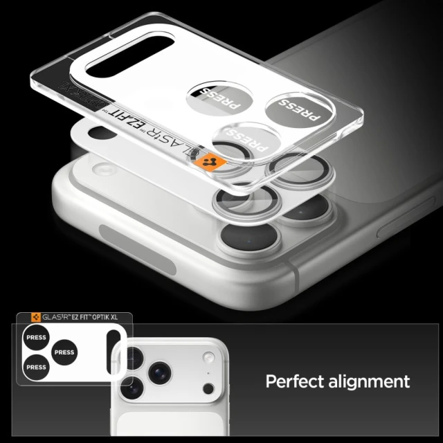 Захисне скло Spigen для камери iPhone 17 Pro Optik Pro XL Glas.TR EZ Fit Camera Protector Silver (AGL10647)