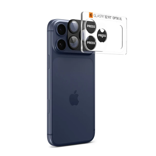 Захисне скло Spigen для камери iPhone 17 Pro Max Optik Pro XL Glas.TR EZ Fit Camera Protector Black (AGL10649)