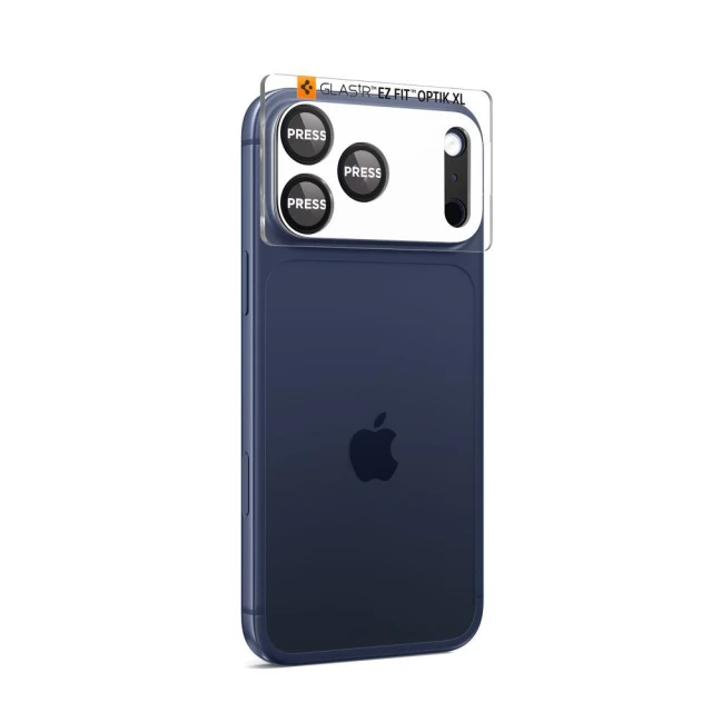 Захисне скло Spigen для камери iPhone 17 Pro Max Optik Pro XL Glas.TR EZ Fit Camera Protector Black (AGL10649)