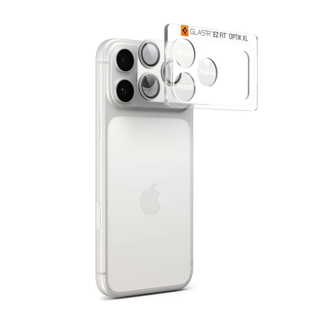 Защитное стекло Spigen для камеры iPhone 17 Pro Max Optik Pro XL Glas.TR EZ Fit Camera Protector Silver (AGL10652)