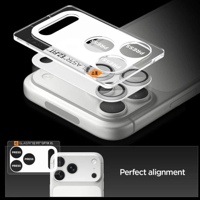 Защитное стекло Spigen для камеры iPhone 17 Pro Max Optik Pro XL Glas.TR EZ Fit Camera Protector Silver (AGL10652)