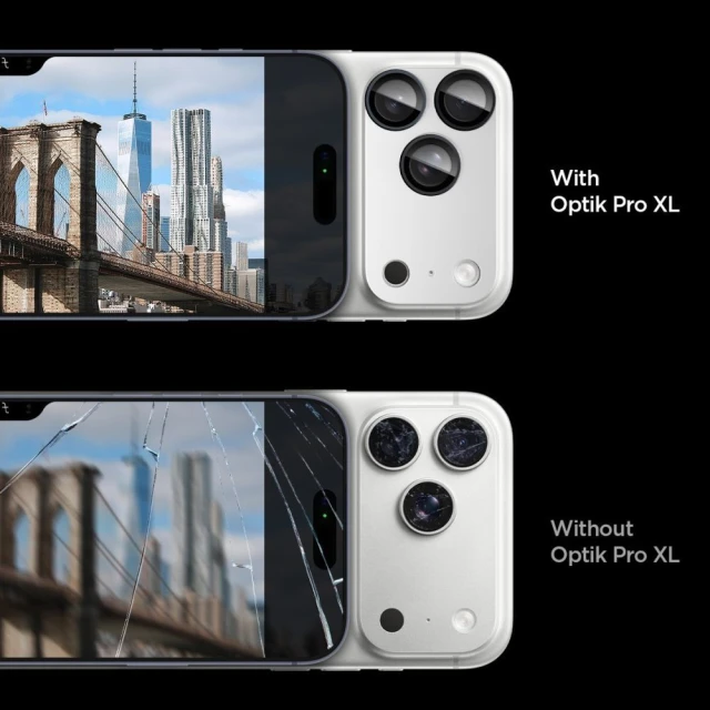 Защитное стекло Spigen для камеры iPhone 17 Pro Max Optik Pro XL Glas.TR EZ Fit Camera Protector Silver (AGL10652)