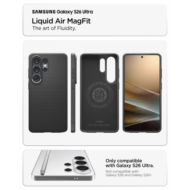 Чохол Spigen Liquid Air Mag для Samsung Galaxy S26 Ultra Matte Black with MagSafe (ACS10674)