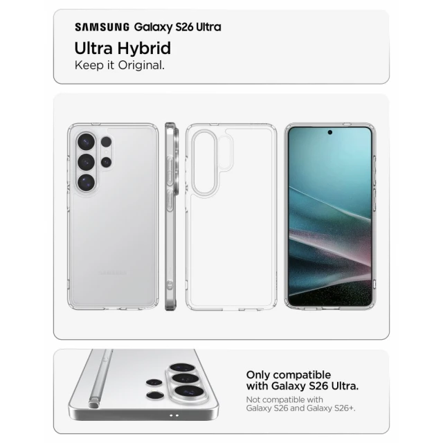 Чохол Spigen Ultra Hybrid для Samsung Galaxy S26 Ultra Crystal Clear (ACS10677)