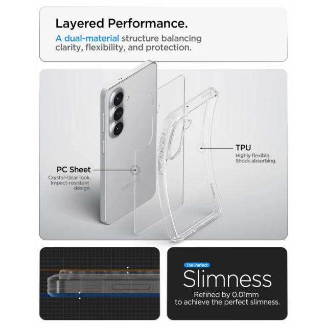 Чехол Spigen Ultra Hybrid для Samsung Galaxy S26 Plus Crystal Clear (ACS10707)