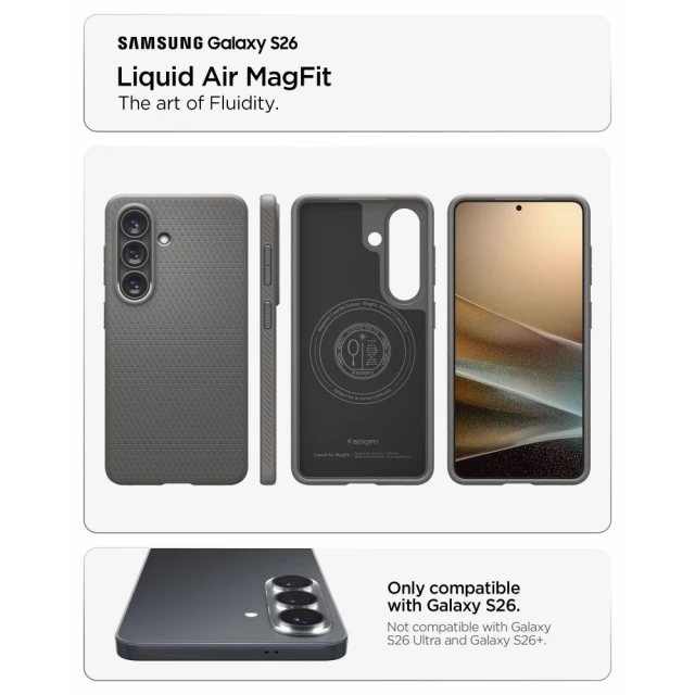 Чохол Spigen Liquid Air Mag для Samsung Galaxy S26 Marble Grey with MagSafe (ACS10731)