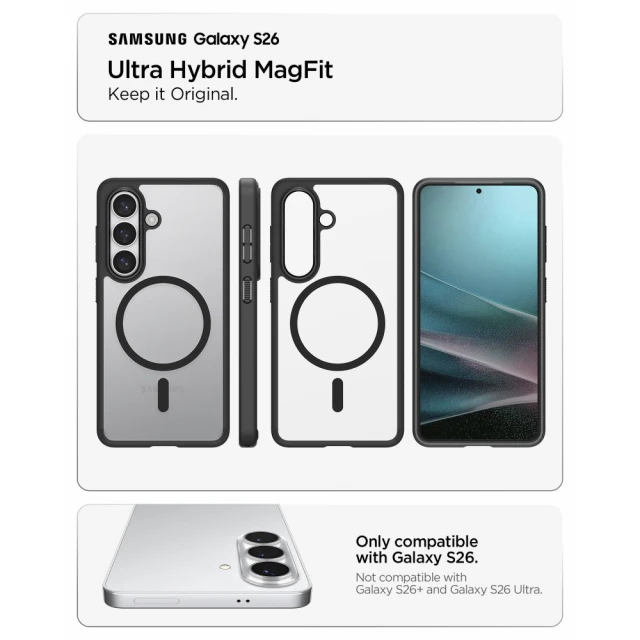 Чохол Spigen Ultra Hybrid Mag для Samsung Galaxy S26 Matte Black with MagSafe (ACS10735)