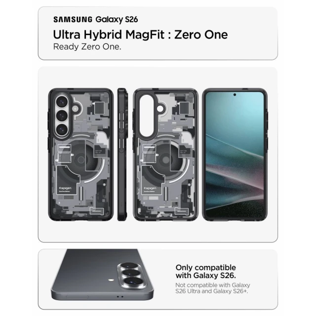 Чохол Spigen Ultra Hybrid Mag для Samsung Galaxy S26 Zero One Black with MagSafe (ACS10736)