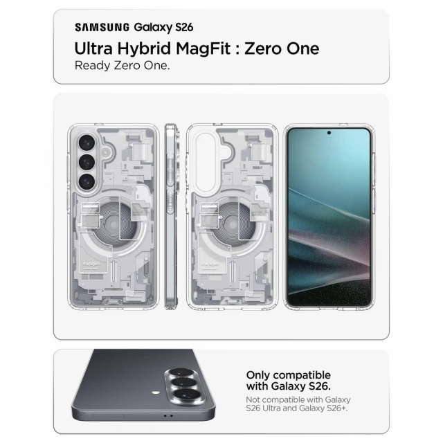 Чехол Spigen Ultra Hybrid Mag для Samsung Galaxy S26 Zero One White with MagSafe (ACS10737)