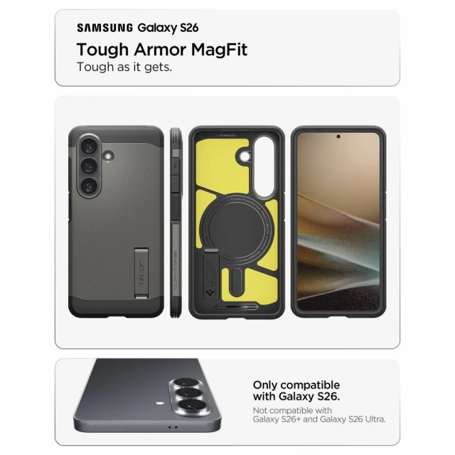 Чохол Spigen Tough Armor Mag для Samsung Galaxy S26 Gunmetal with MagSafe (ACS10739)