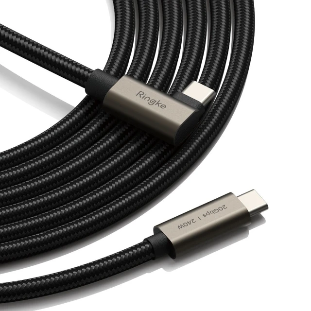 Кабель Ringke 90 Degree USB 3.2 Gen to USB-C 240W 2 m Black (8800293851486)