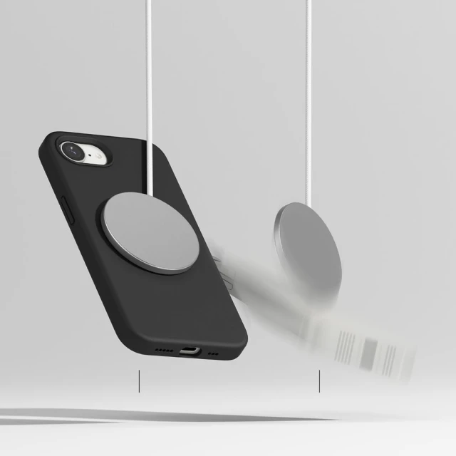 Чохол Ringke Silicone Magnetic для iPhone 16e Black with MagSafe (8800293852810)