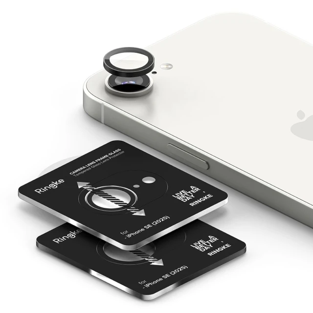 Защитное стекло Ringke для камеры iPhone 16e Camera Frame Protector Black (2 pack) (8800293852933)