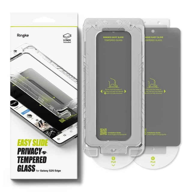Захисне скло Ringke Easy Slide для Samsung Galaxy S25 Edge (S937) Privacy (2 pack) (8800293854494)
