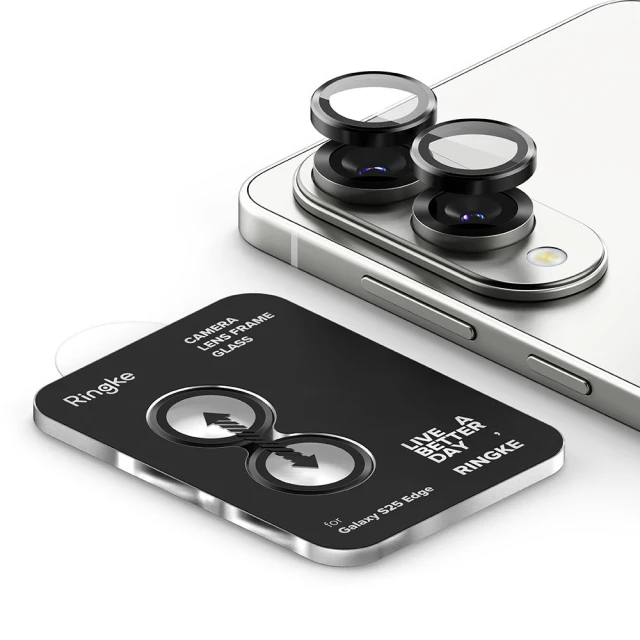 Захисне скло Ringke для камери Samsung Galaxy S25 Edge (S937) Camera Frame Protector Black (2 pack) (8800293854517)