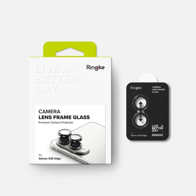 Захисне скло Ringke для камери Samsung Galaxy S25 Edge (S937) Camera Frame Protector Black (2 pack) (8800293854517)