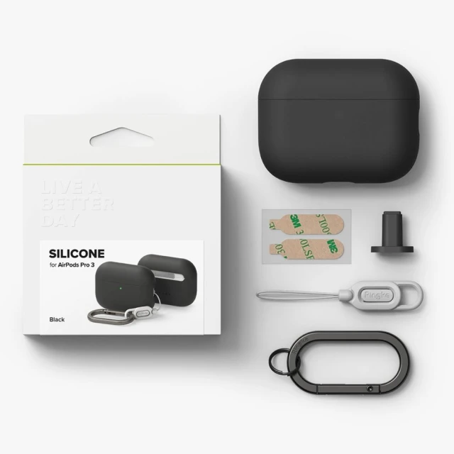 Чехол для наушников Ringke Silicone для AirPods Pro 3 Black (8800293859406)