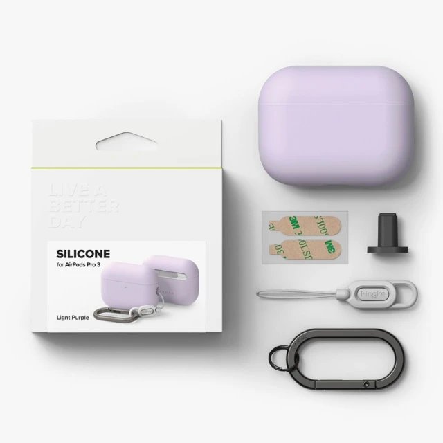 Чохол для навушників Ringke Silicone для AirPods Pro 3 Light Purple (8800293859437)