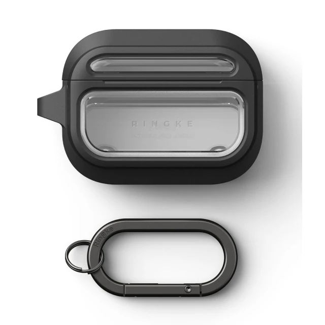 Чохол Ringke UX Magnetic для AirPods Pro 3 Black/Clear with MagSafe (8800293859444)