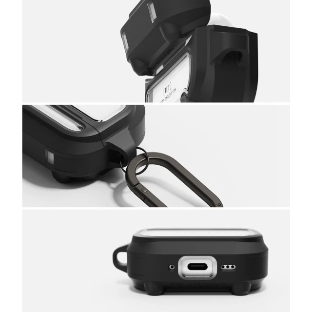 Чохол Ringke UX Magnetic для AirPods Pro 3 Black/Clear with MagSafe (8800293859444)