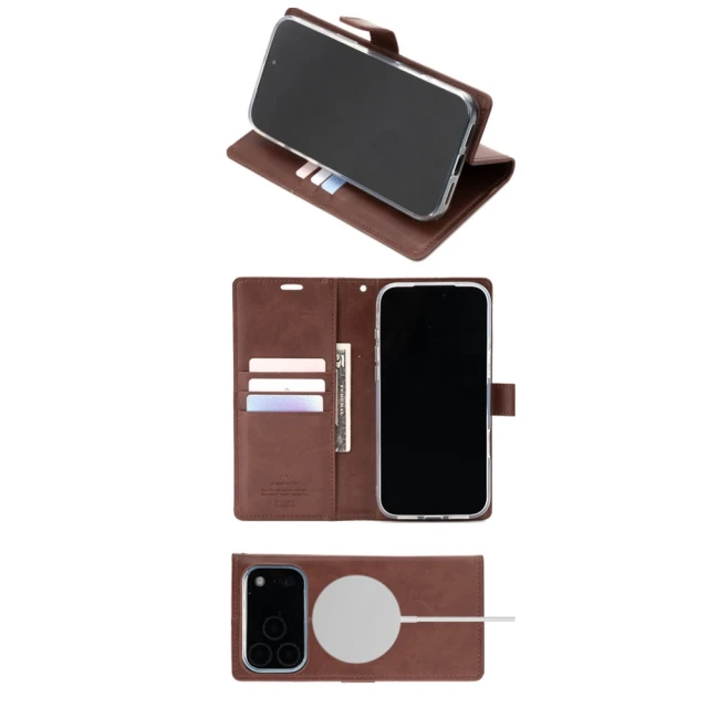 Чохол Mercury BlueMoon Diary для iPhone 17 Pro Max Brown (MBMD-17PROMAX/18PROMAX-BRN)