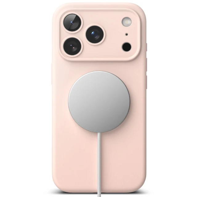 Чехол Ringke Silicone Magnetic для iPhone 17 Pro Max Pink Sand with MagSafe (8800328810426)