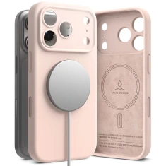 Чохол Ringke Silicone Magnetic для iPhone 17 Pro Max Pink Sand with MagSafe (8800328810426)