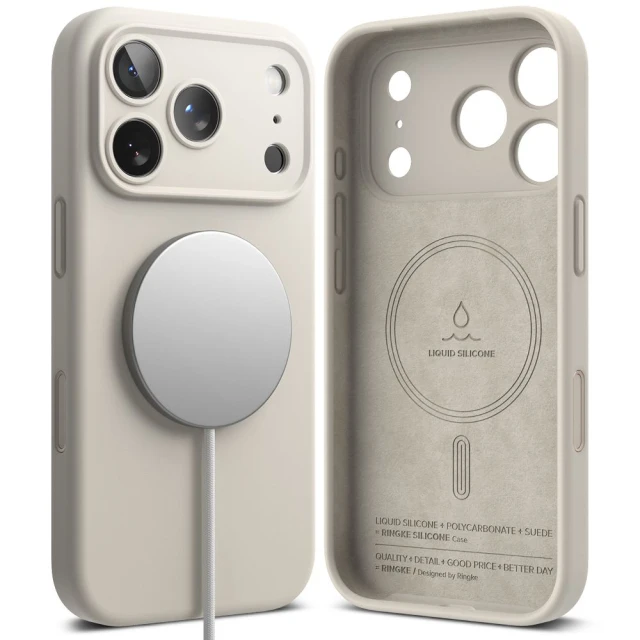 Чохол Ringke Silicone Magnetic для iPhone 17 Pro Max Stone with MagSafe (8800328810440)